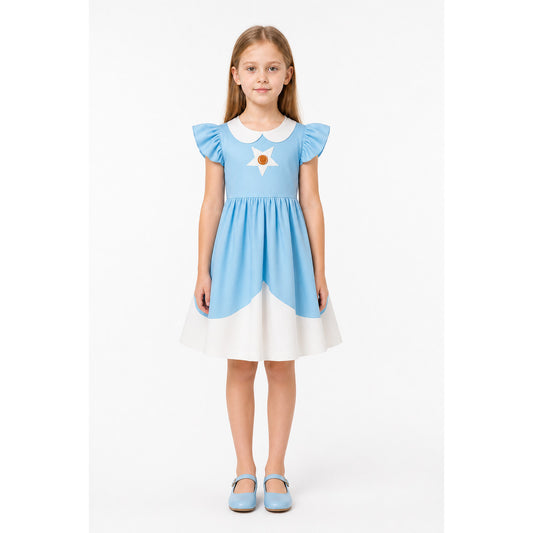 Super Mario Girls' Dress, Blue, Flutter Sleeves main product view