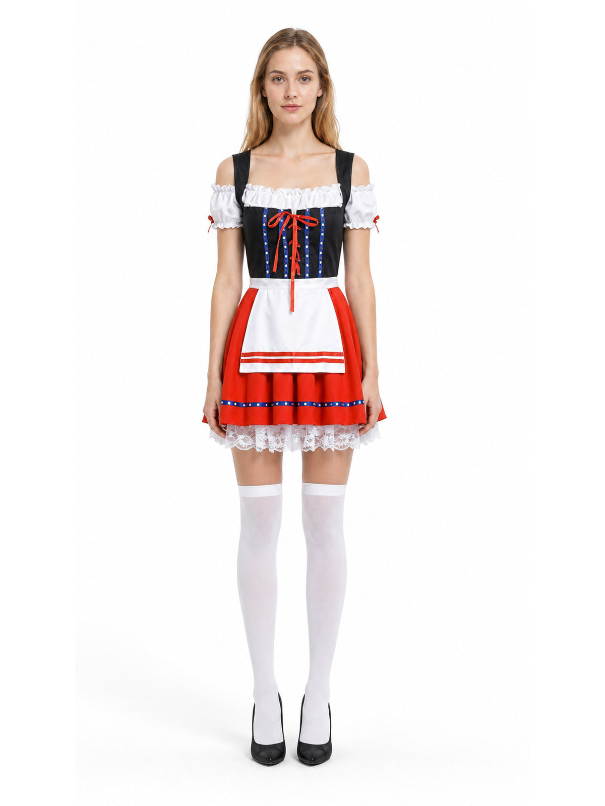 Bavarian-Style Dress with Apron Front Detail main product view