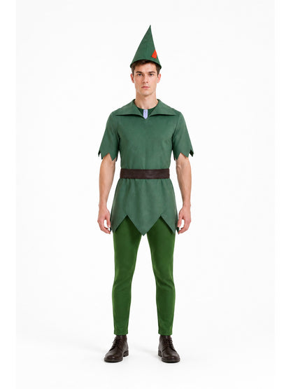 Peter Pan Cosplay Costume with Hat and Belt main product view