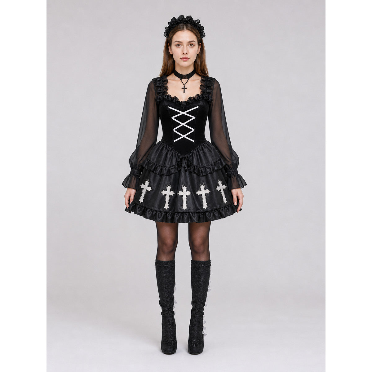 Cosplay Costume: Black Dress and Headpiece
