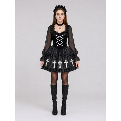 Cosplay Costume: Black Dress and Headpiece