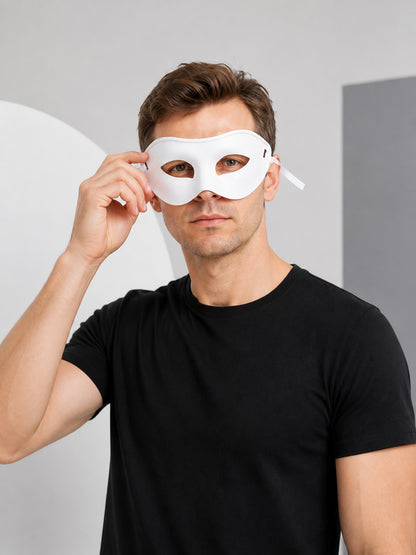 White Carnival Half Mask for Halloween