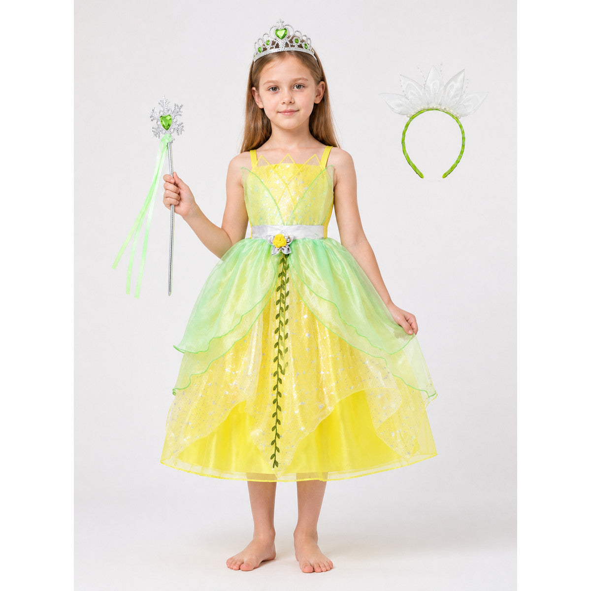 Yellow-Green Princess Costume for Halloween