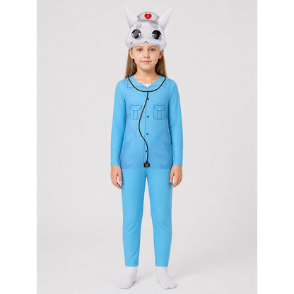 Animal Kigurumi Costume with Hood for Role-Playing on-model view