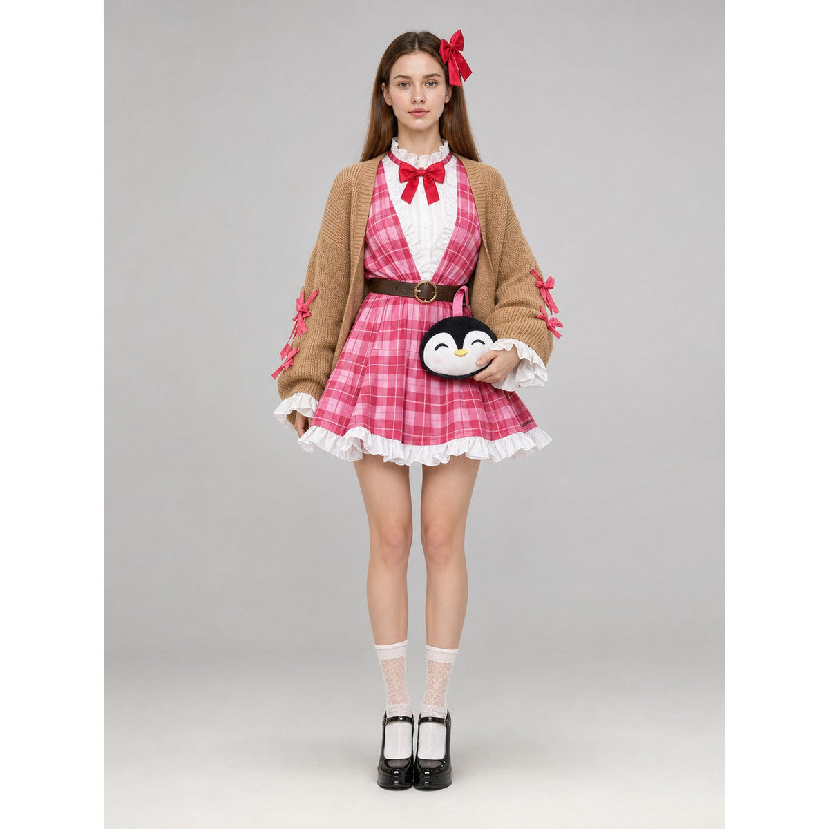 Penguin-Style Cosplay Set with Dress and Accessories