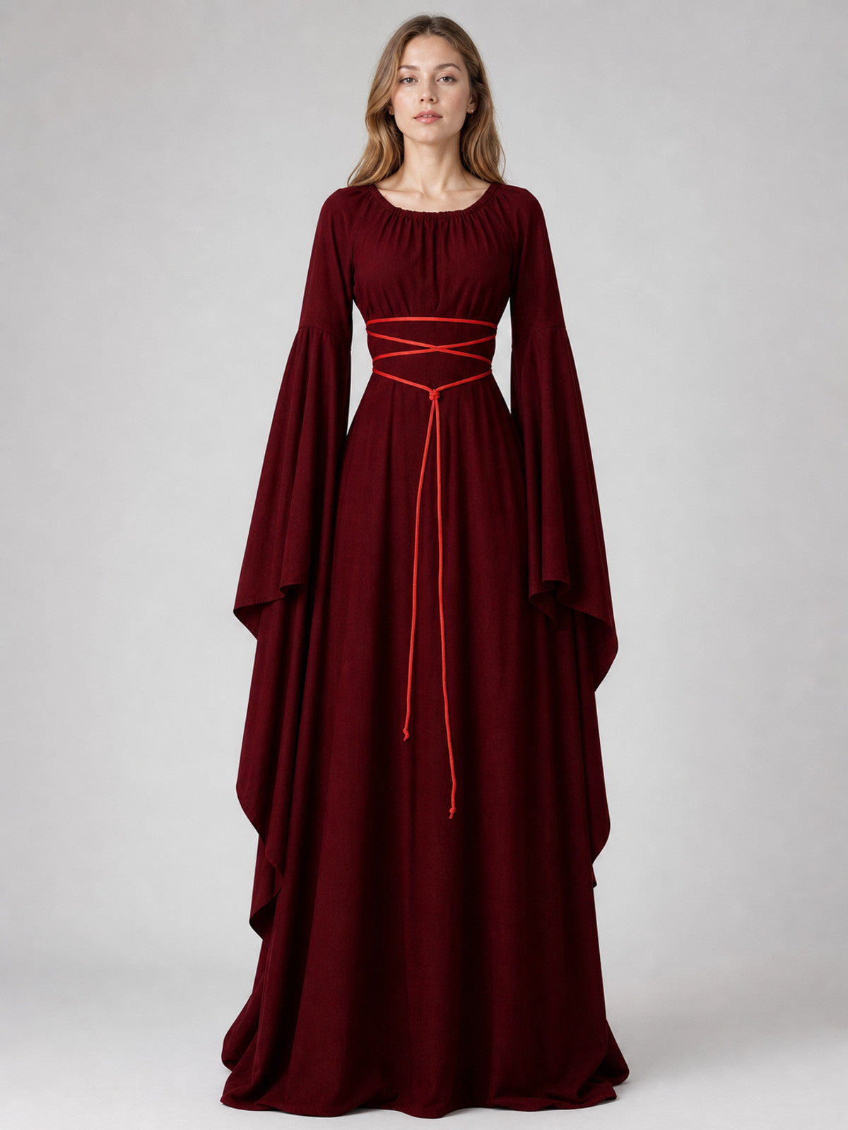 Medieval-Style Lace-Up Dress on-model view