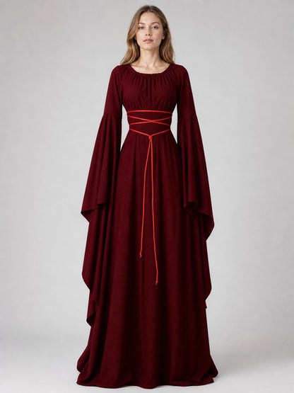 Medieval-Style Lace-Up Dress on-model view