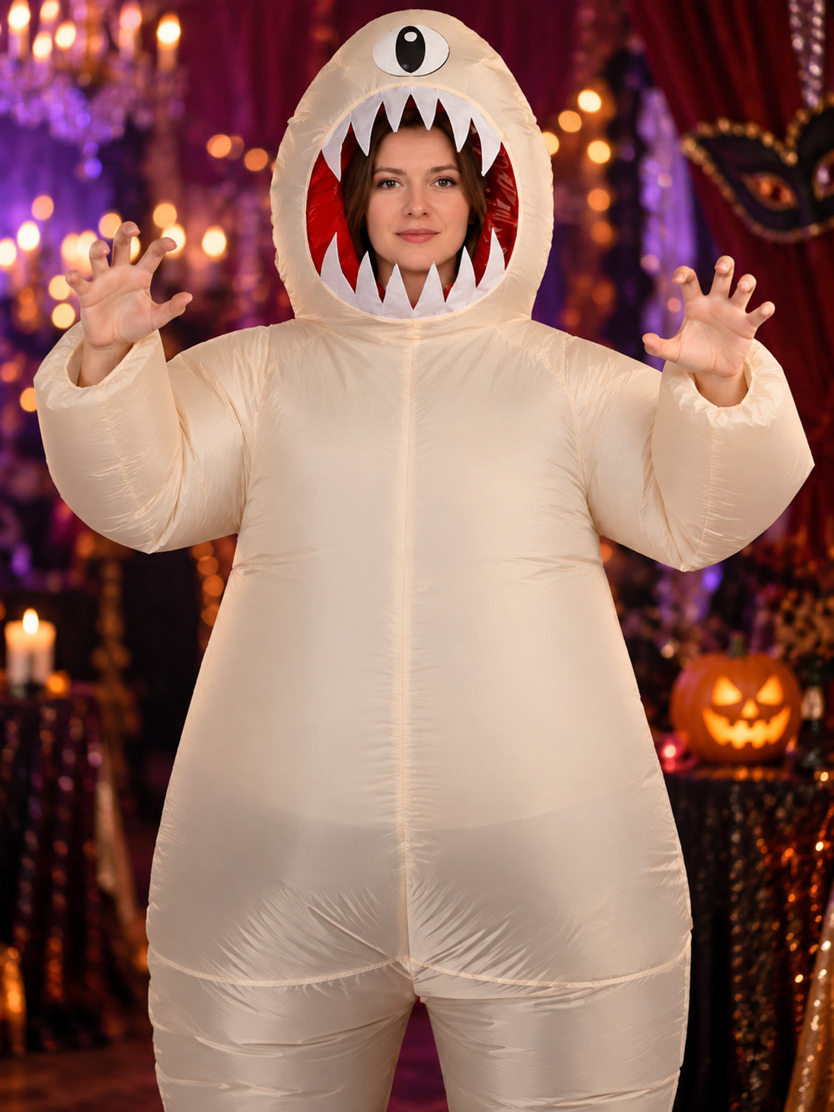 Inflatable One-Eyed Monster Carnival Costume, Beige