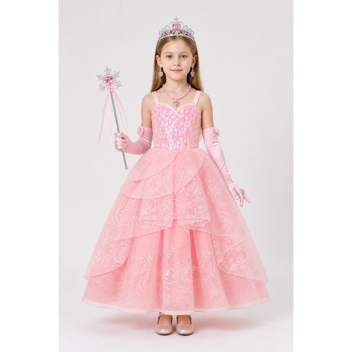 Pink Witch Costume with Sparkles and Accessories main product view