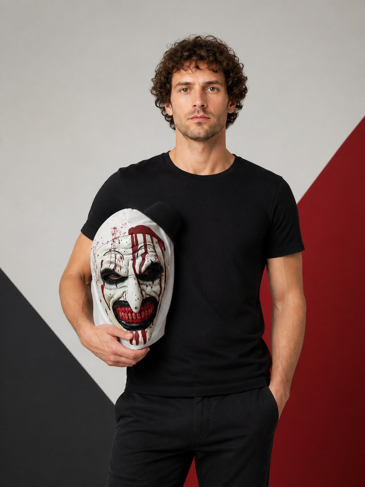 Blood-Splattered Clown Carnival Mask for Halloween and Cosplay