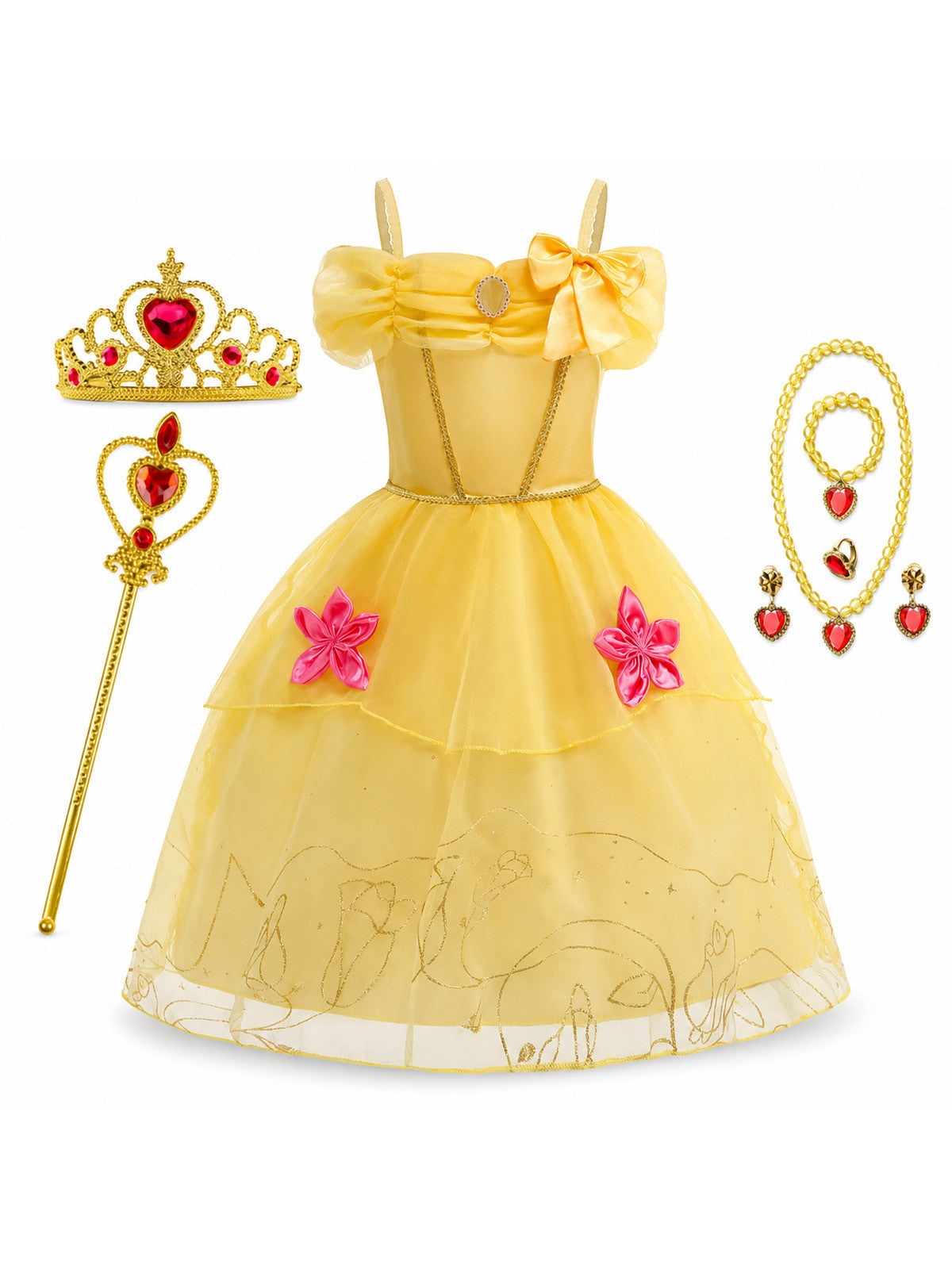 2026 Girl Princess Dress Costume Princess Cosplay Halloween Carnival Party