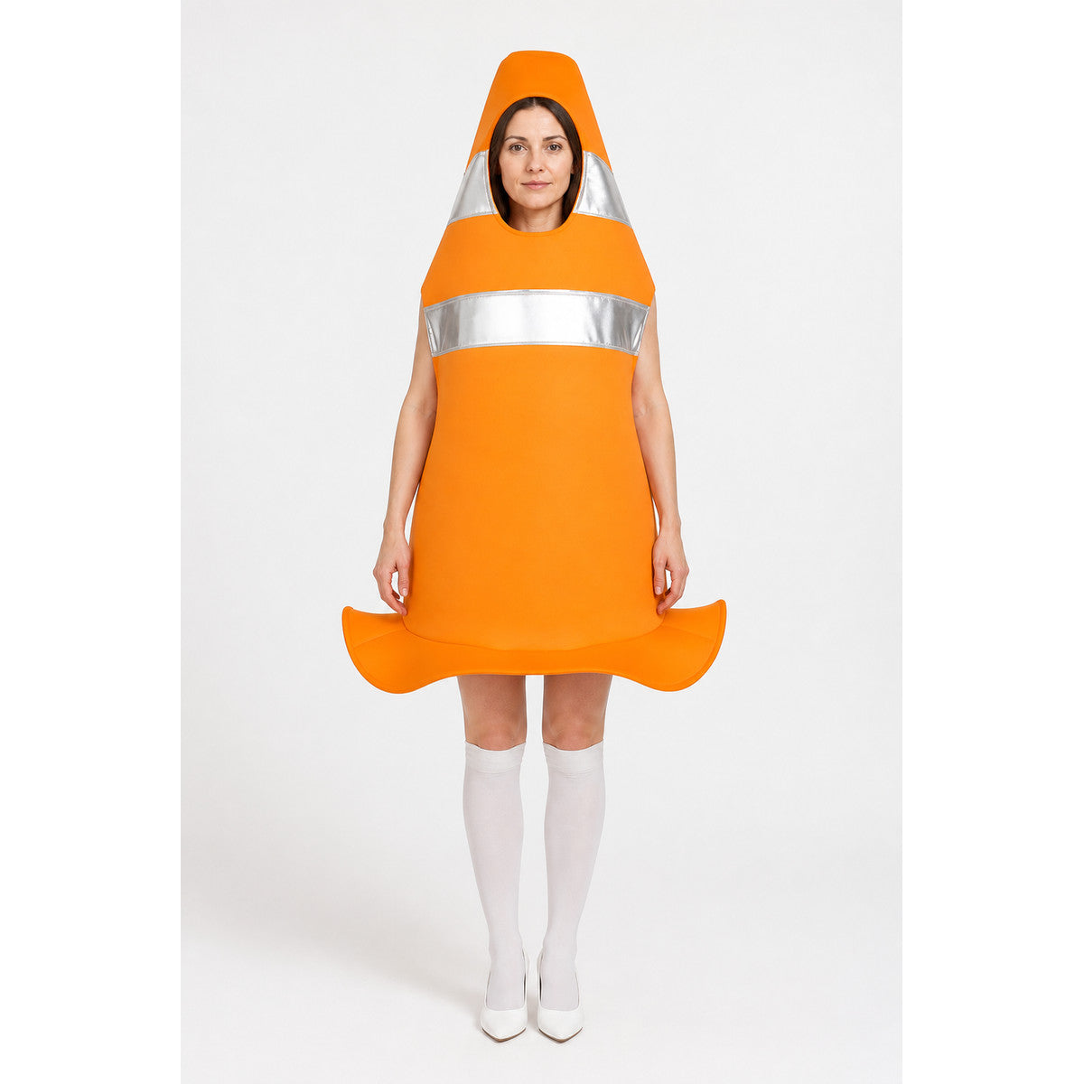 Orange Traffic Cone Costume with Reflective Strips main product view