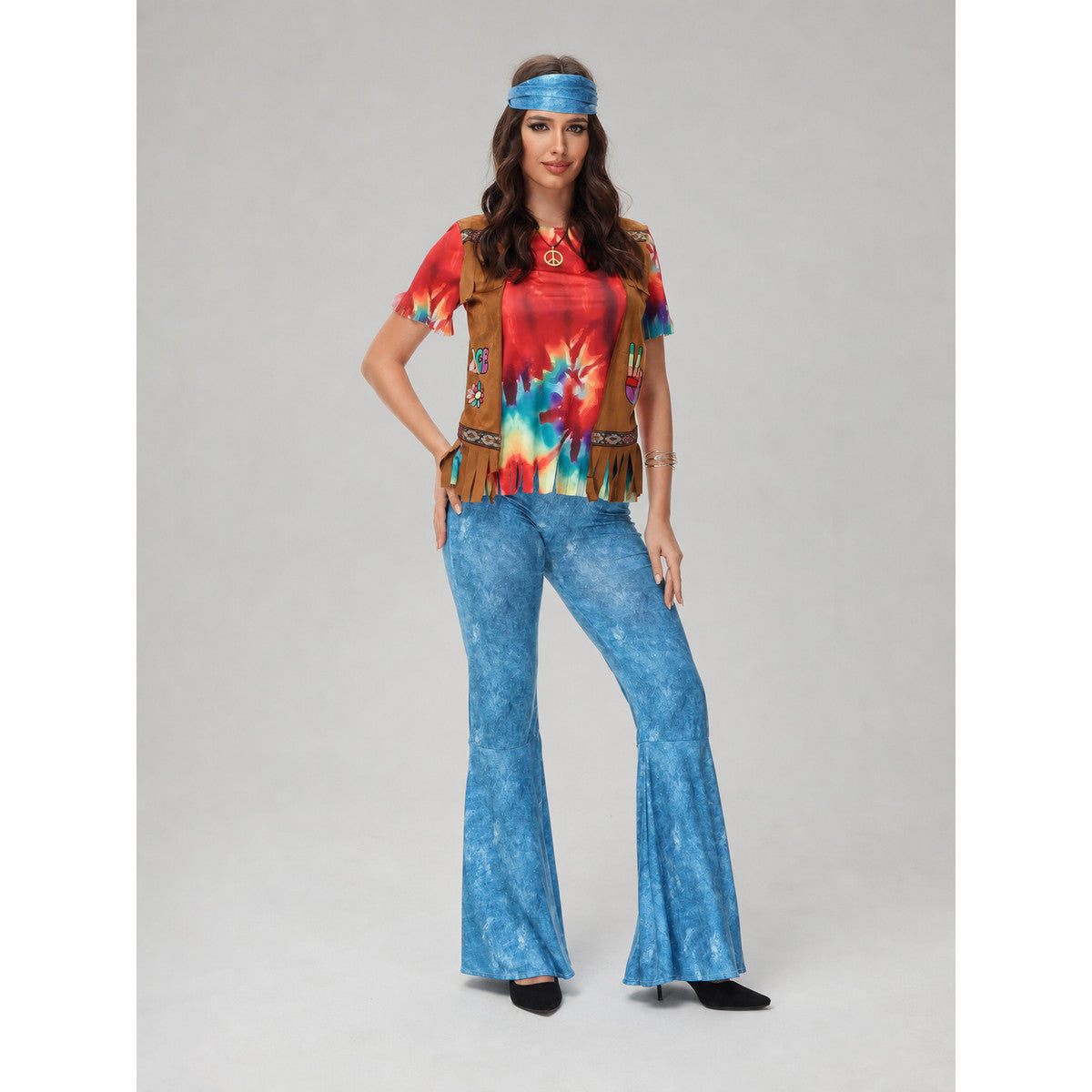 Disco Stage Costume with Vest, Top, and Pants