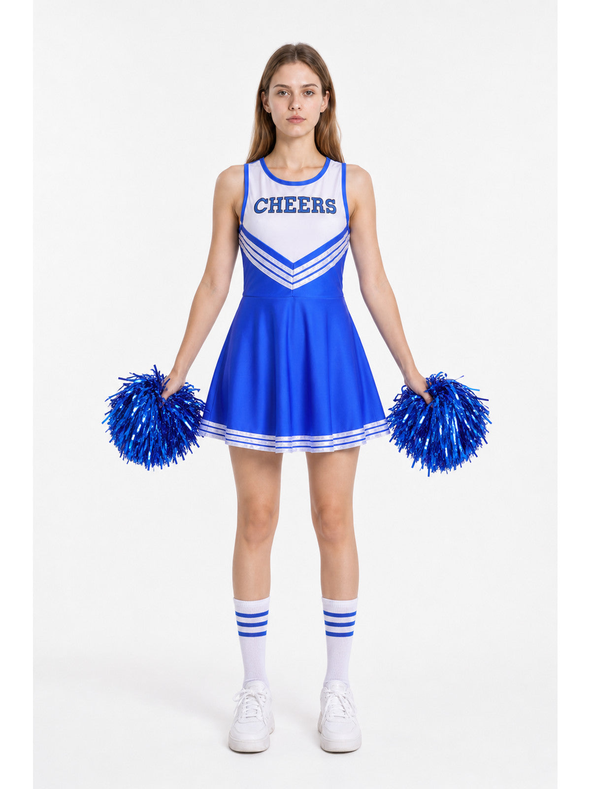 Sleeveless Cheerleading Dress with V-Shaped Stripes main product view
