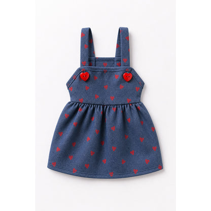 Dog Dress with Heart Print and Straps on-model view