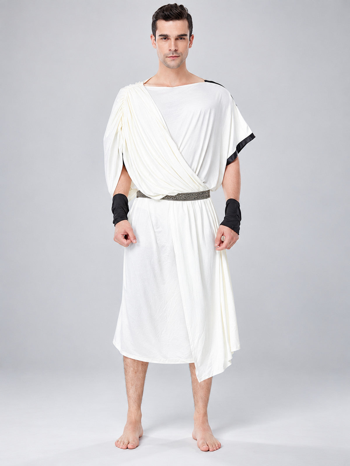 Knee-Length Costume with Asymmetrical Draping on-model view