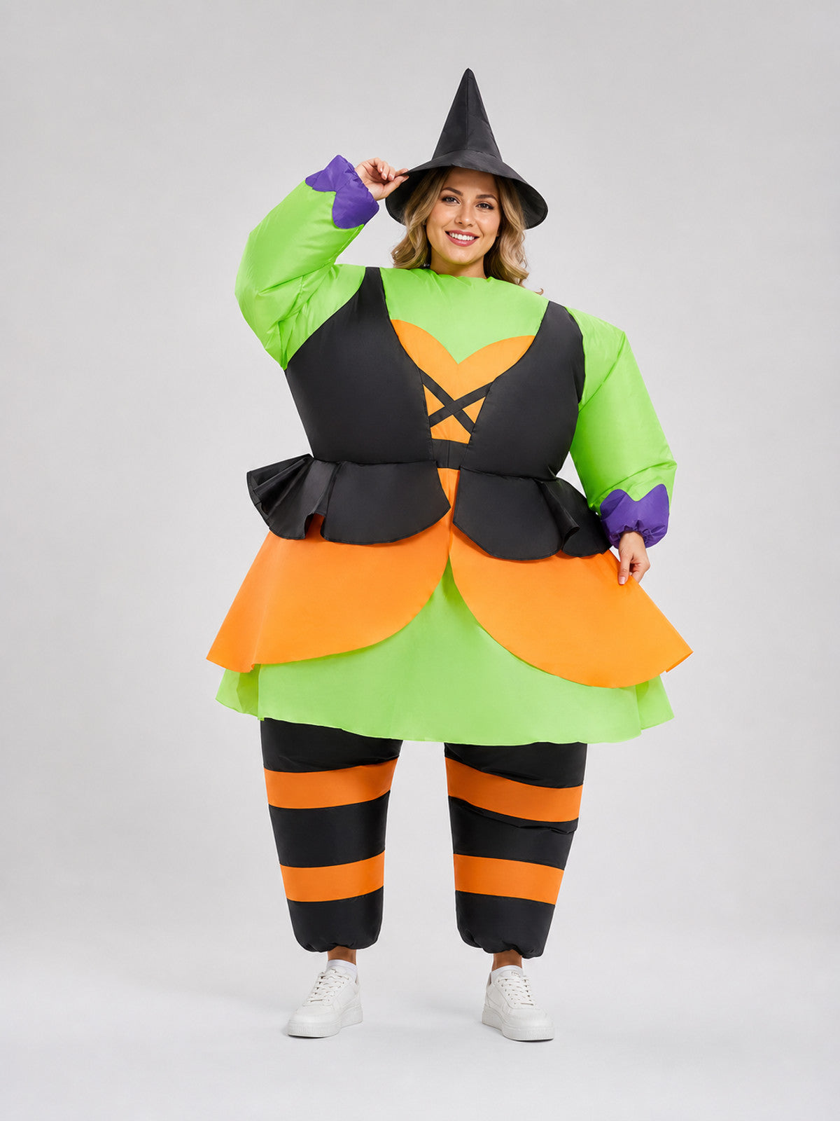 Witch Costume for Halloween and Parties on-model view