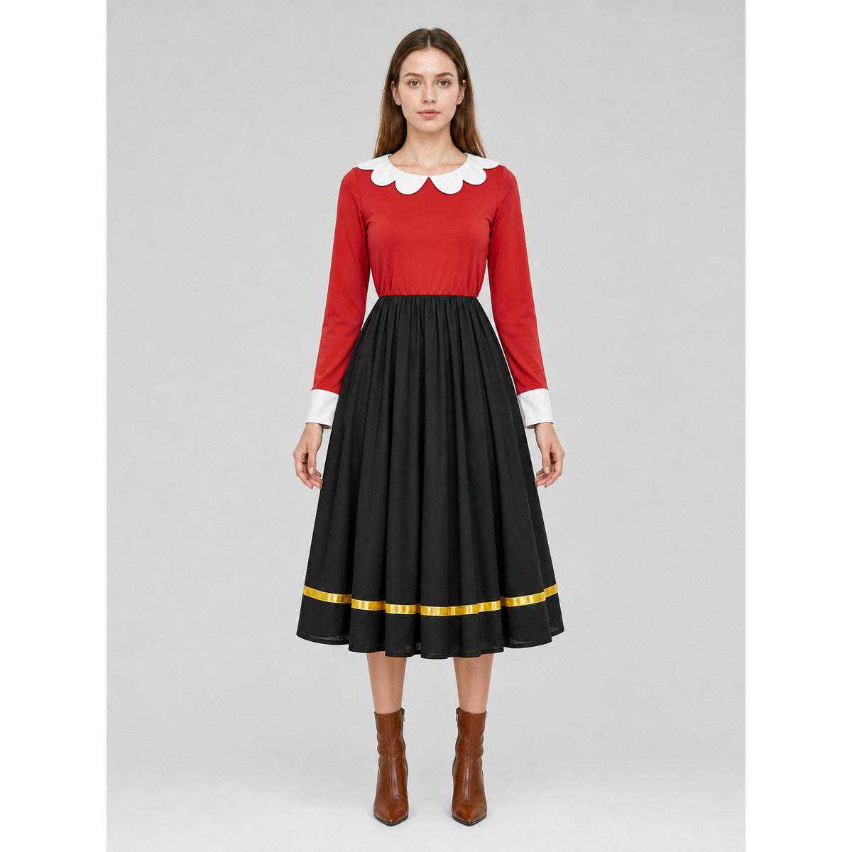 Cosplay Costume Dress with White Collar