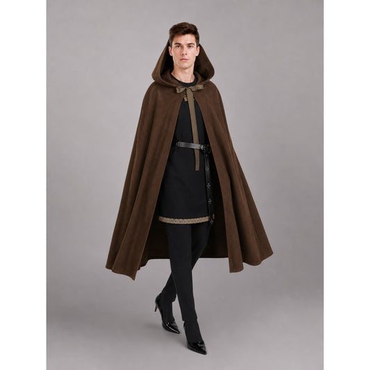 Brown carnival hood with tie