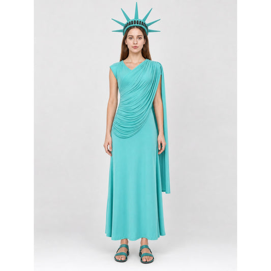 Statue of Liberty Costume Dress with Crown
