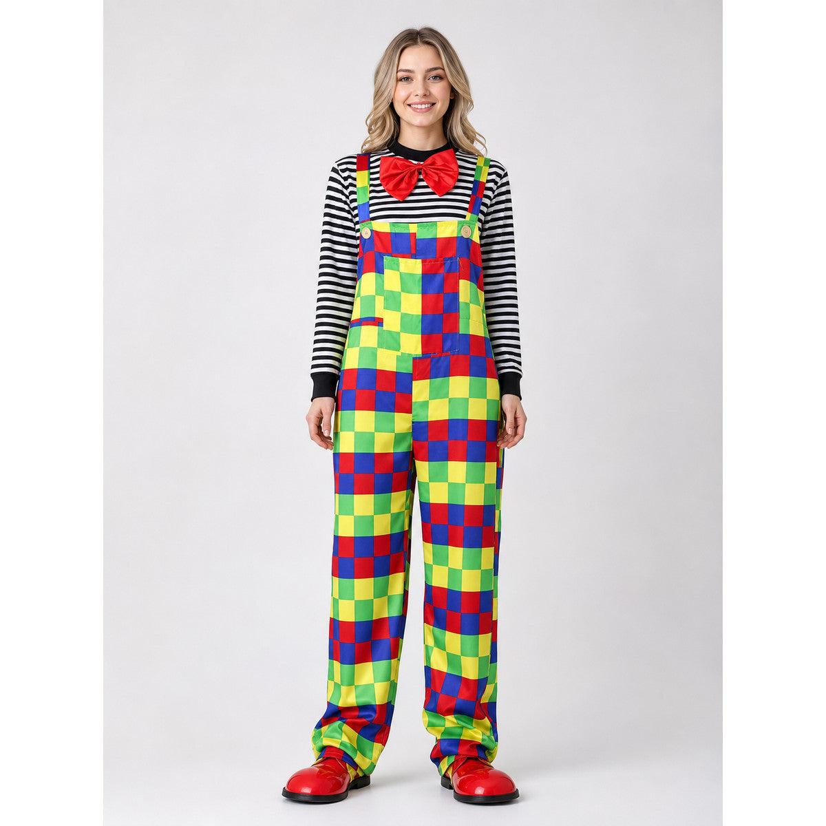 Adult Clown Costume for Halloween and Stage on-model view