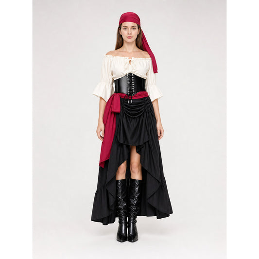 Pirate-Style Costume with Corset