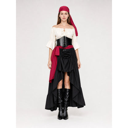 Pirate-Style Costume with Corset on-model view