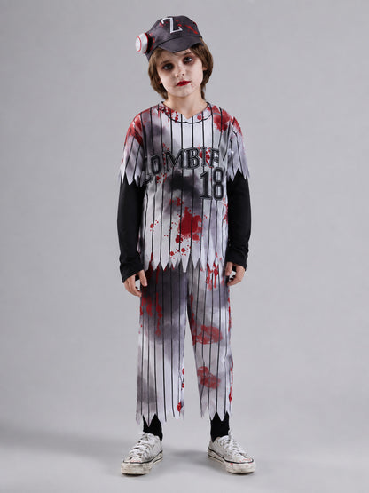 Zombie Athlete Costume with Cap on-model view