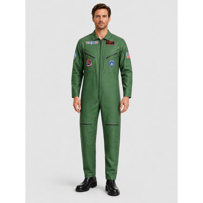 Children’s Military Pilot Jumpsuit, Top Gun, for Halloween on-model view