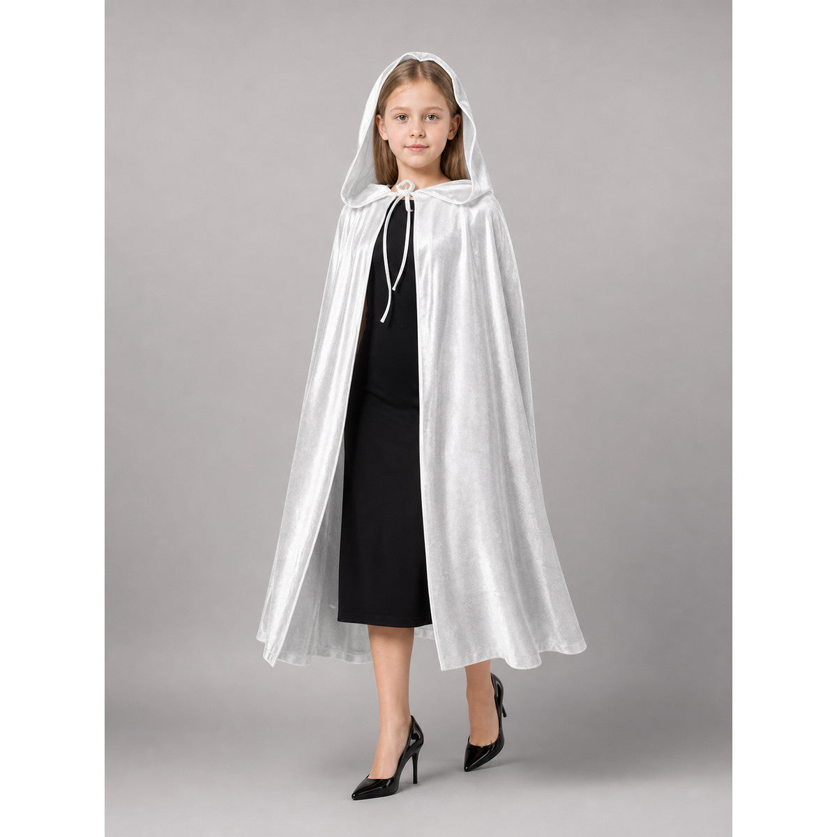 White Hooded Costume Cloak