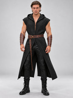 Medieval Costume: Hooded Tunic, Belt, and Bracers