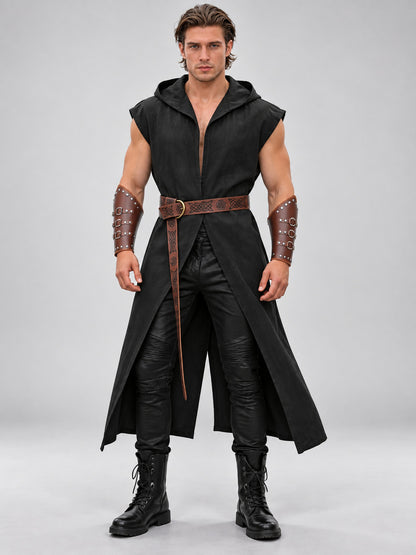 Medieval Costume: Hooded Tunic, Belt, and Bracers