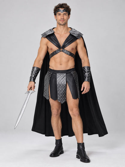 Spartan Warrior Costume with Cape and Bracers