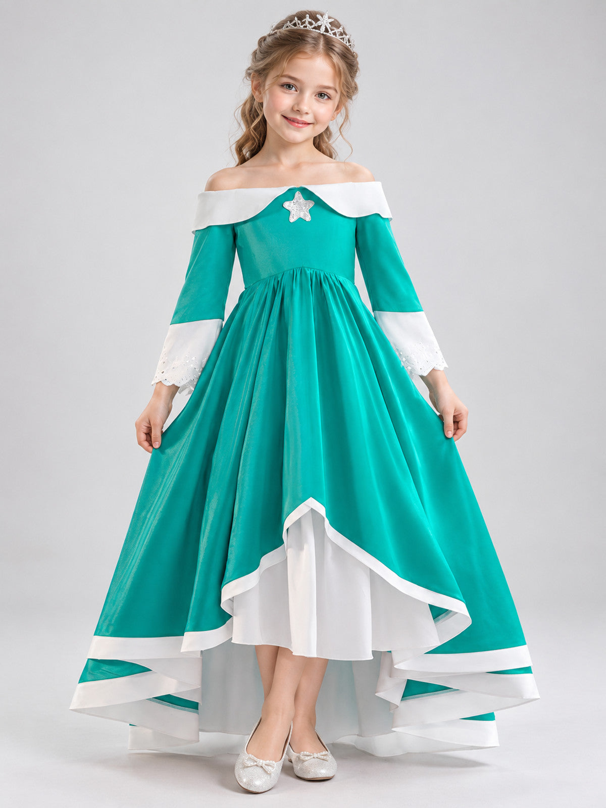 Girls' Dressy Dress with Silver Star