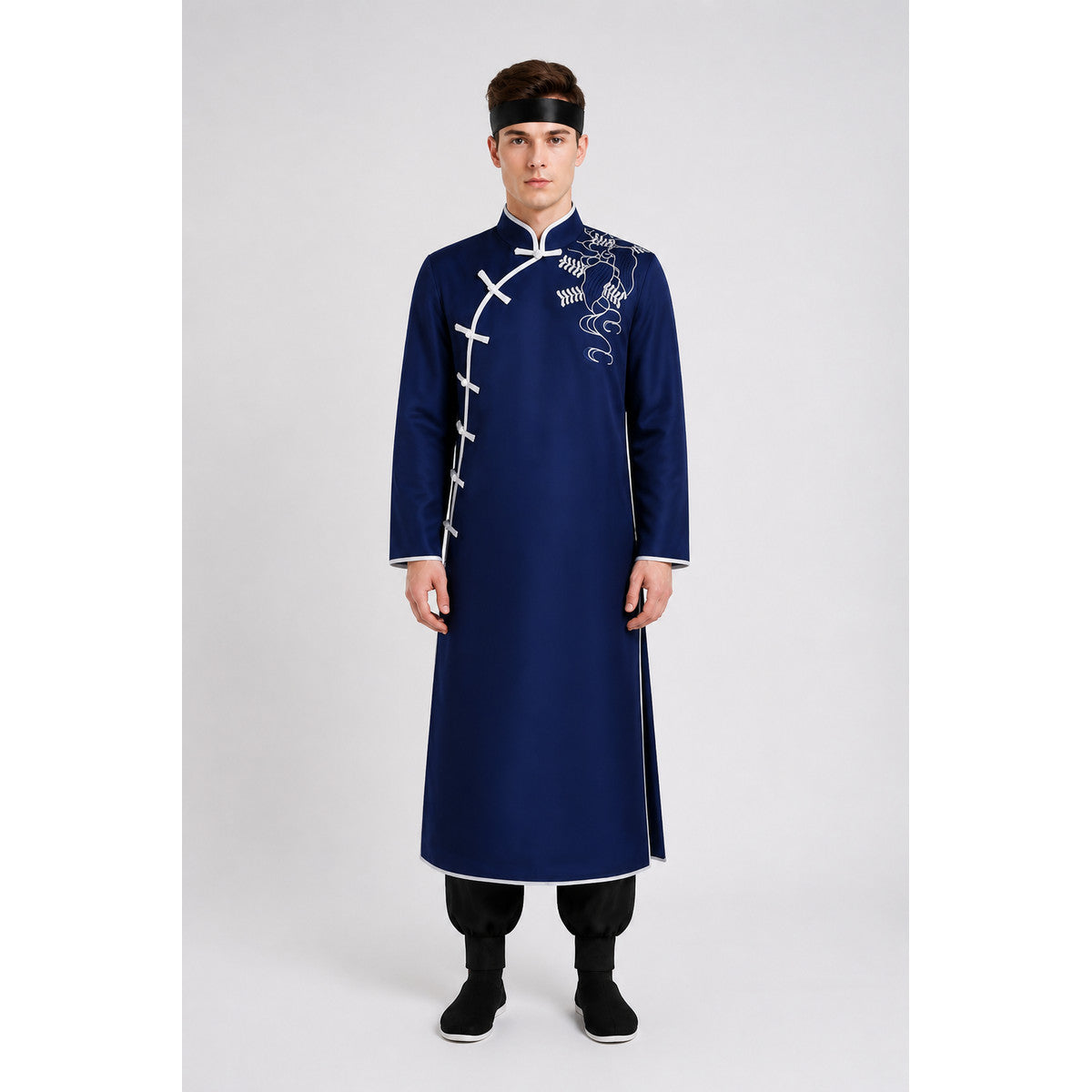Dark Blue Robe with White Dragon for Cosplay main product view
