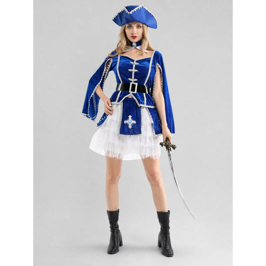 Halloween Pirate Costume with Hat and Skirt