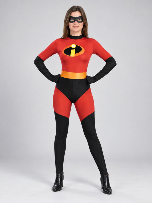 Costume: Red Jumpsuit, Mask, Yellow Belt