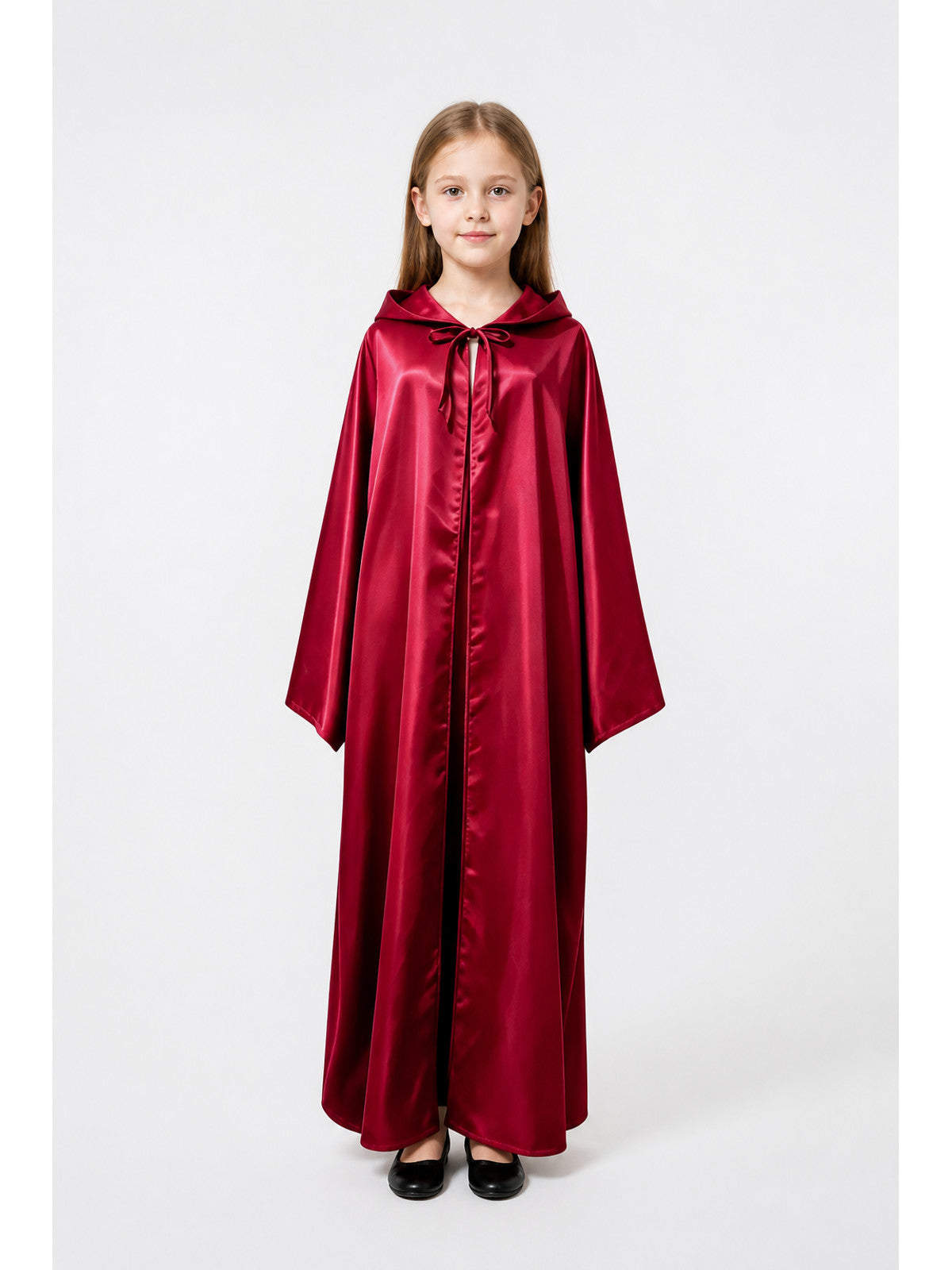 Wine-Red Long Hooded Robe for Jedi Cosplay main product view