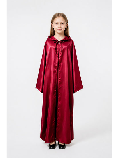 Wine-Red Long Hooded Robe for Jedi Cosplay main product view