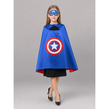 Blue Costume Cape with Superhero Mask