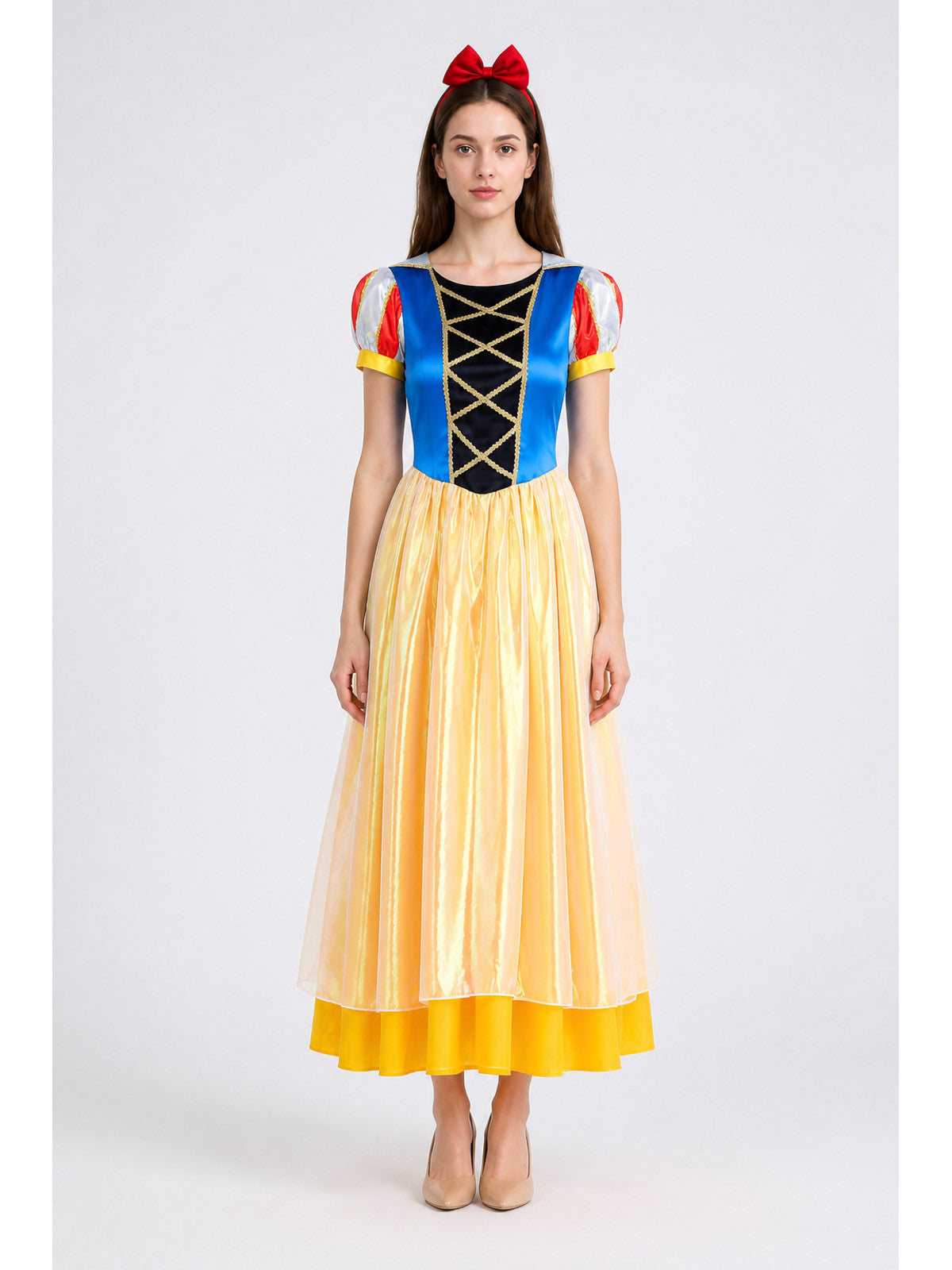 Carnival Dress with a Full Skirt and Short Sleeves main product view