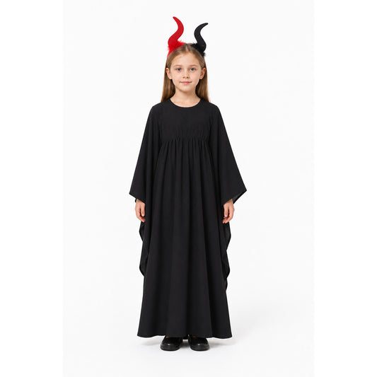 Black Long Halloween Cloak with Bat-Wing Sleeves main product view