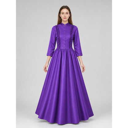 Gothic Victorian Dress with Stand Collar