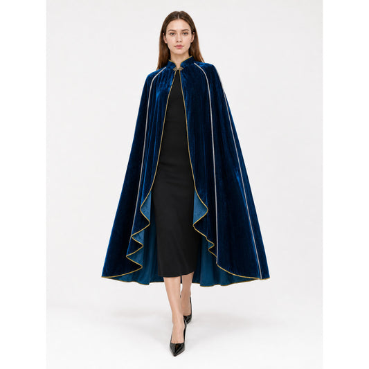 Dark Blue Hooded Costume Cape