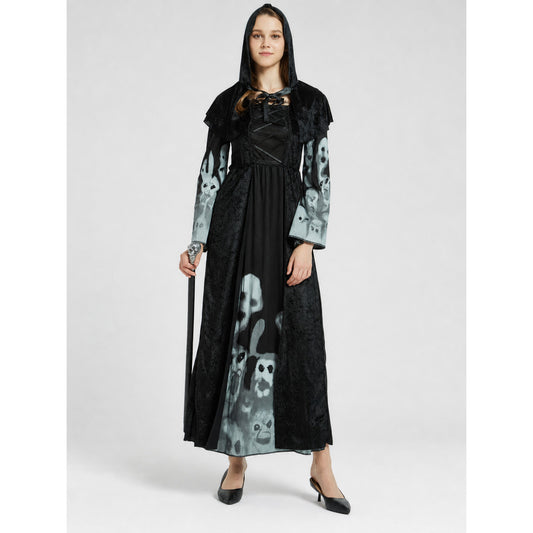 Halloween Hooded Witch Dress Costume