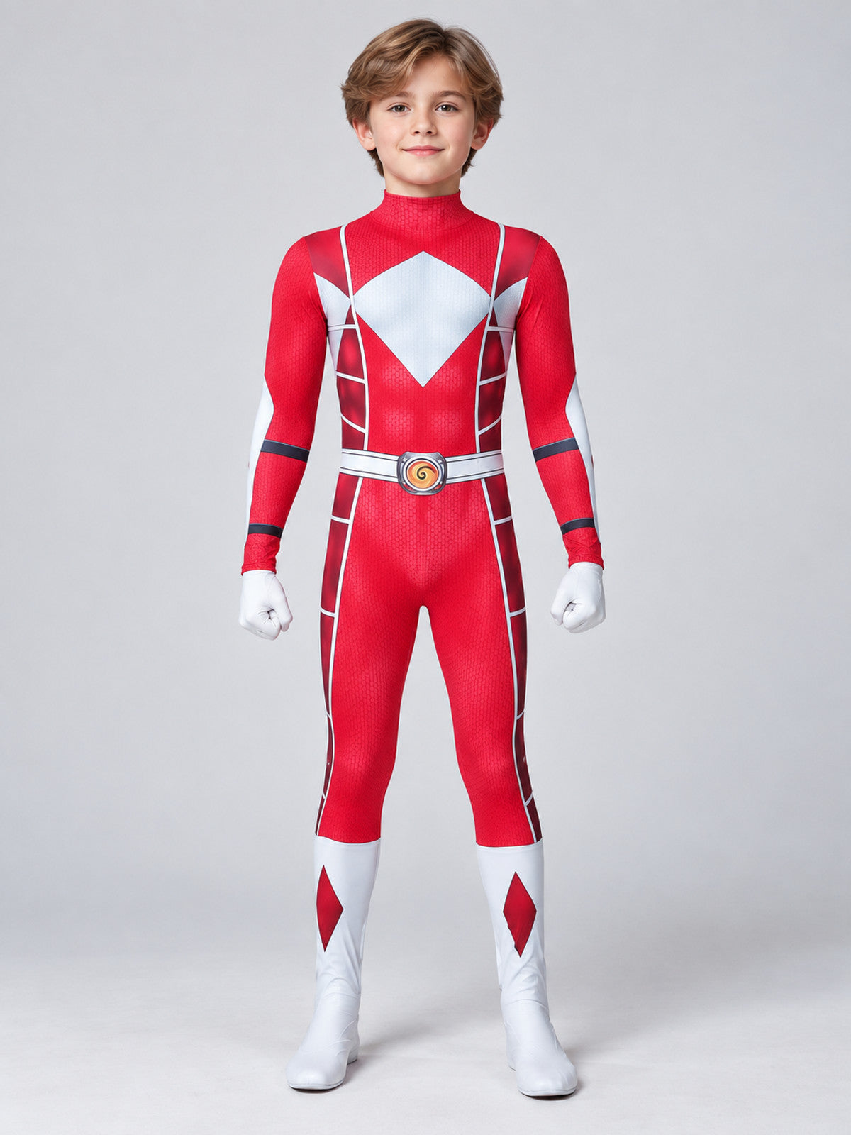 Velvet Cosplay Costume, Red Jumpsuit with Belt