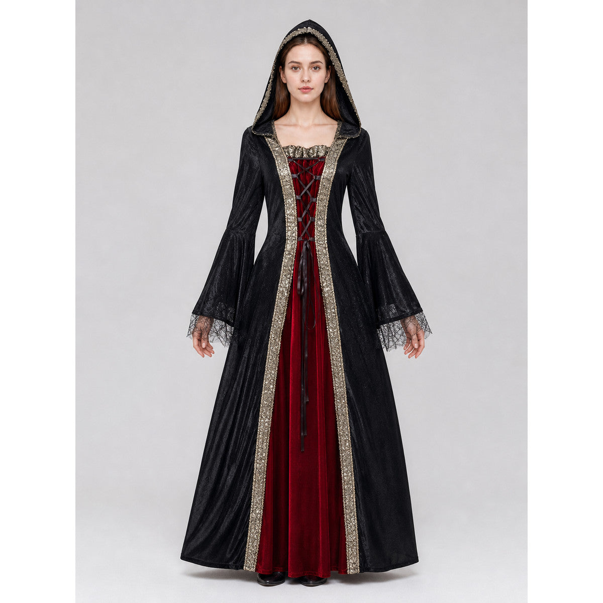 Gothic Hooded Costume Dress for Cosplay