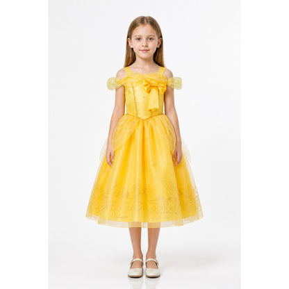 Gold Princess Costume with Bow and Full Skirt main product view