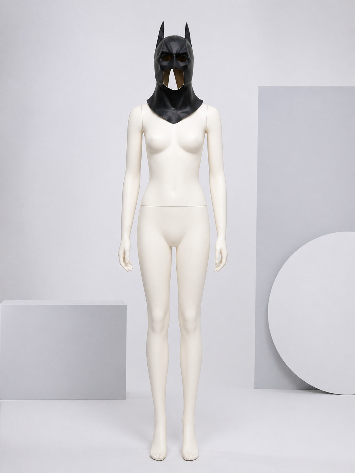 Black Cosplay Mask with Pointed Ears for Halloween