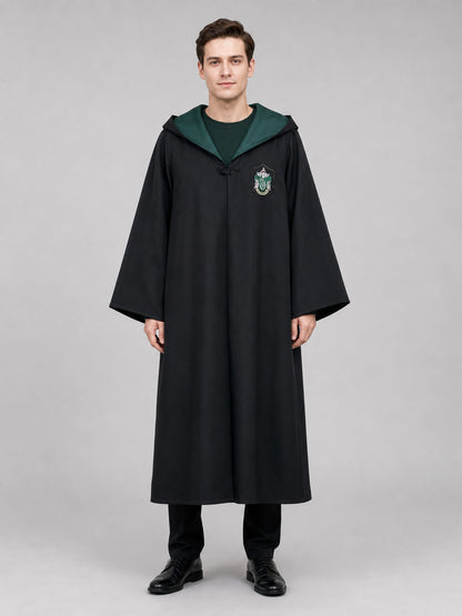 Wizard Robe with Hood and Chest Patch on-model view